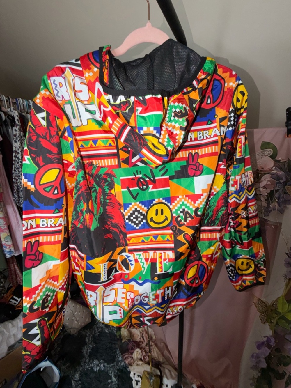 Reason Brand Multicolor Graphic Hooded Jacket
Men's Rise Up Pullover  Size M NWT - Picture 6 of 7